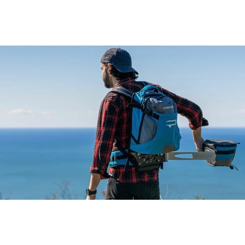 Paxis Twin Lakes Swing Arm Hiking Fishing Backpack 30 Liter Mineral Blue NEW